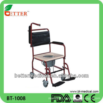 Steel patient Commode Chair with wheels